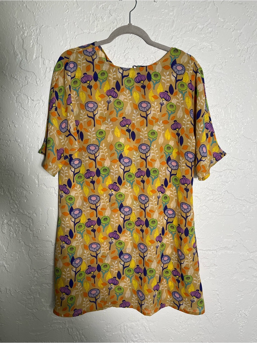 eShakti Floral Botanical Print Tunic Top Size M